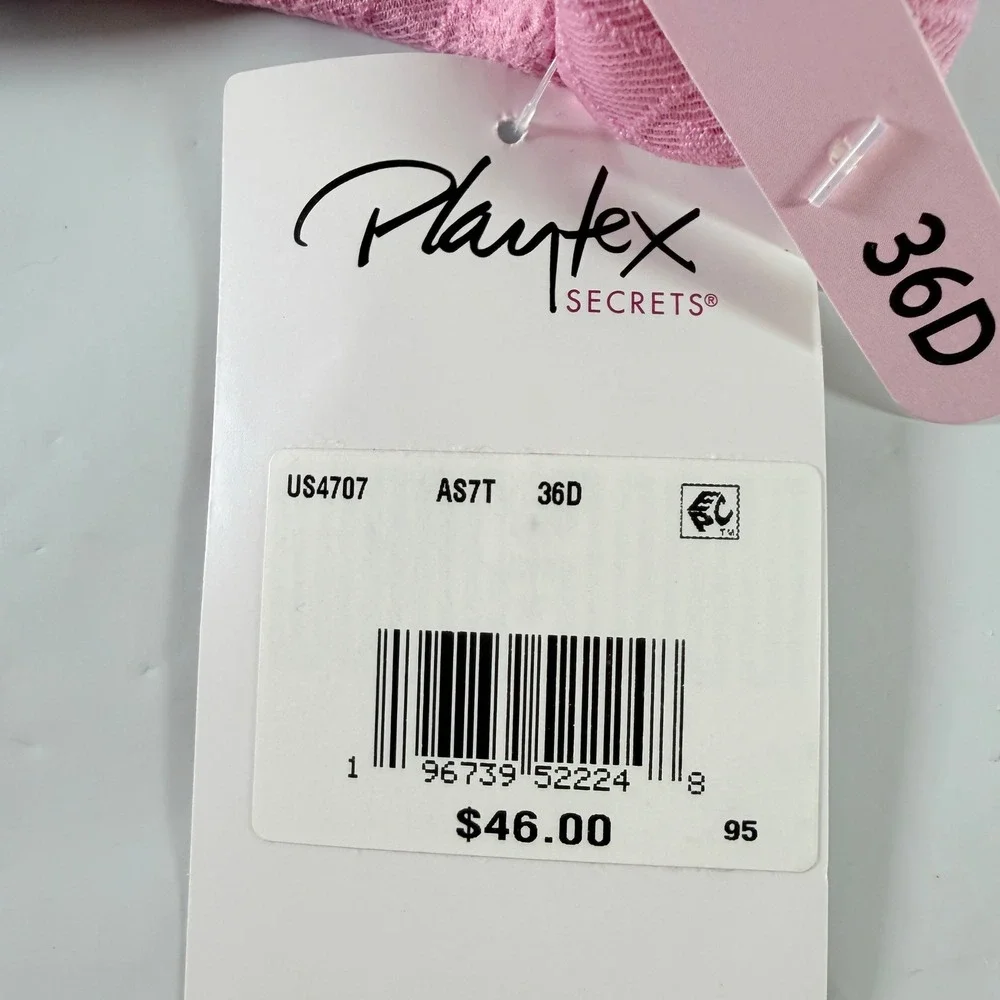 Playtex Secrets All Over Smoothing Wirefree Bra‎ 36D Pink Pirouette NWT